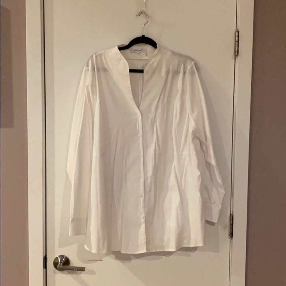 Fox Croft Tunic w/ Mandarin Collar -White